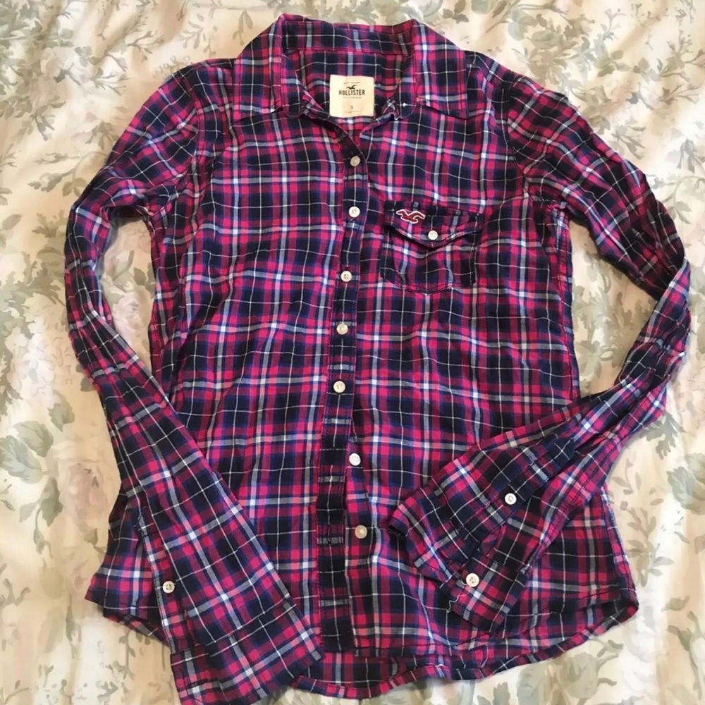 Hollister Long Sleeve Plaid Button Down